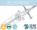 Aymeric de Borel | Sword | Pattern Lifesize 1:1 Template Blueprint