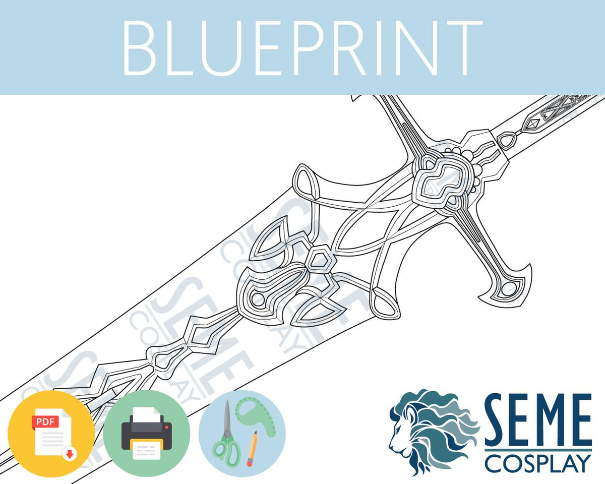 Aymeric de Borel | Sword | Pattern Lifesize 1:1 Template Blueprint