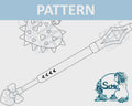 Sweetheart Spiked Mace Pattern Lifesize 1:1 Template Blueprint