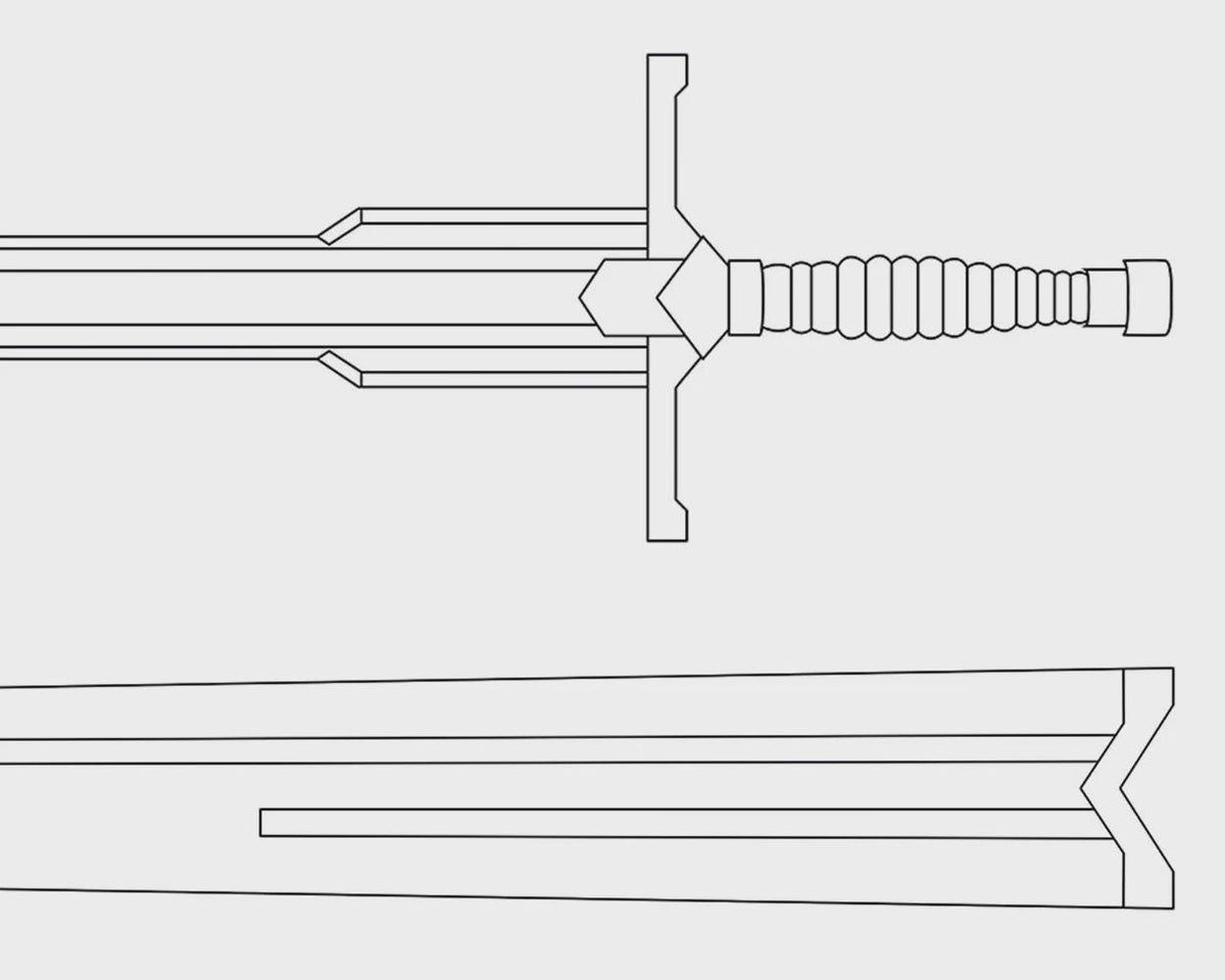 TDP | Soren Cosplay | Sword and Sheath pattern | blueprint